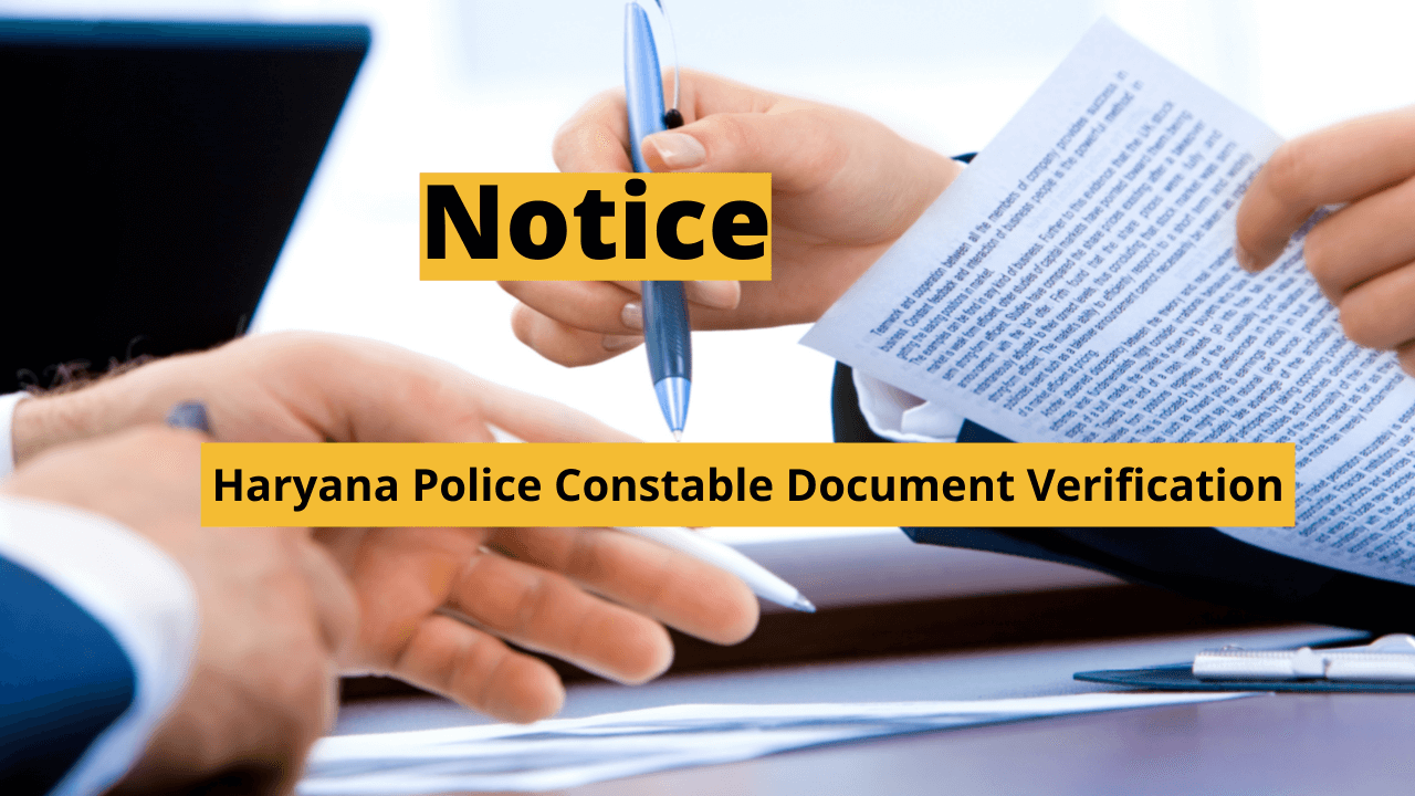 Haryana Police Constable Document Verification